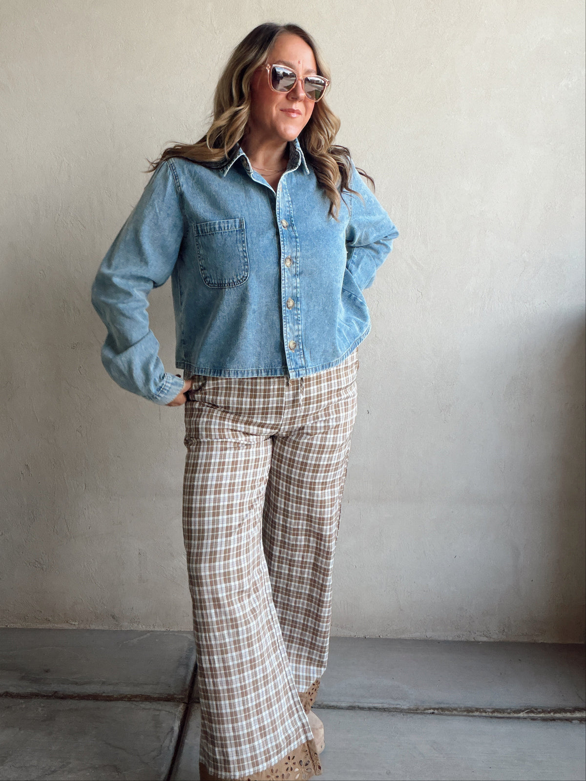 Ginger Plaid Pants in Browns & Ivory