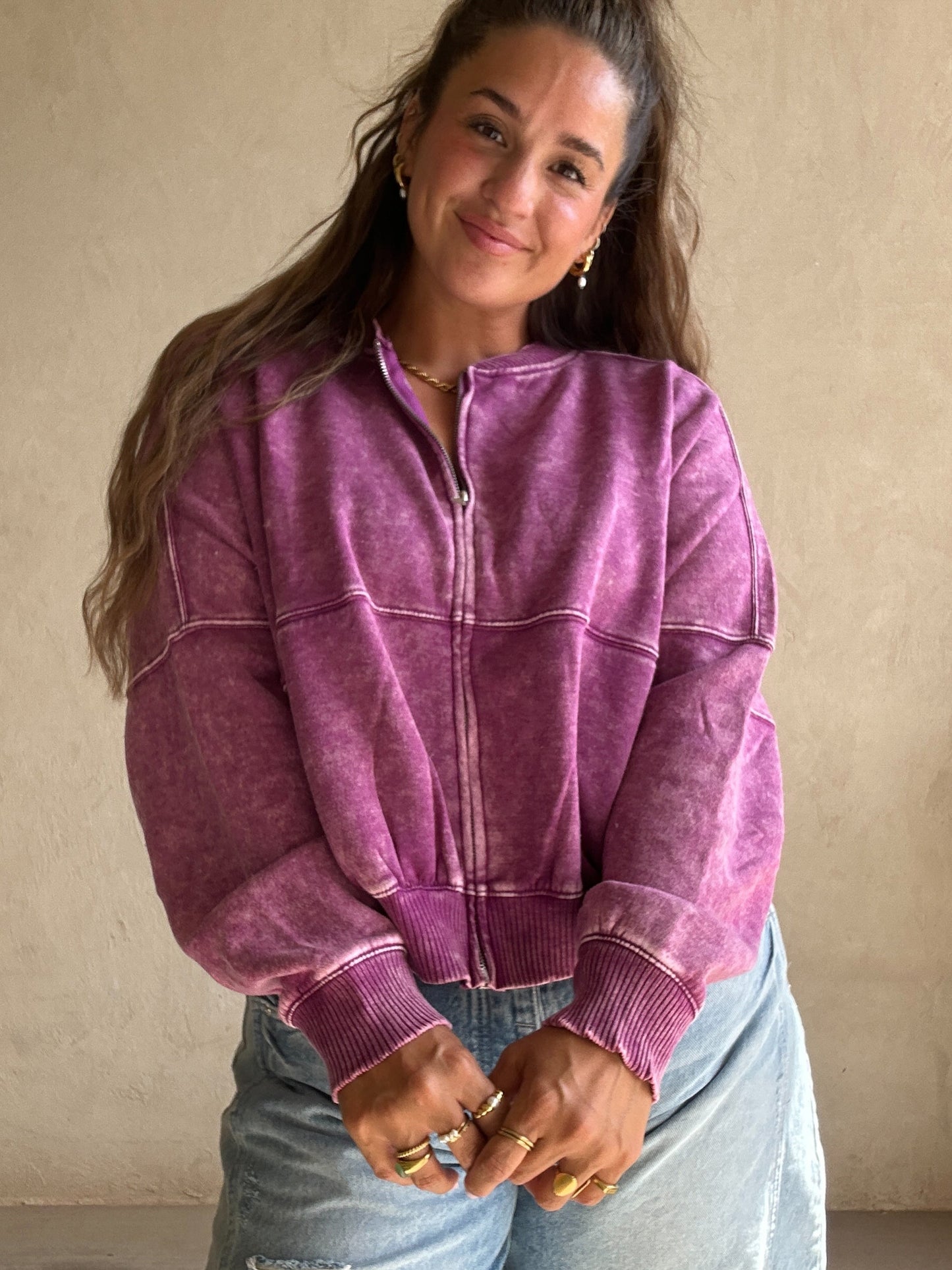 Kayla Bomber Jacket in Purple