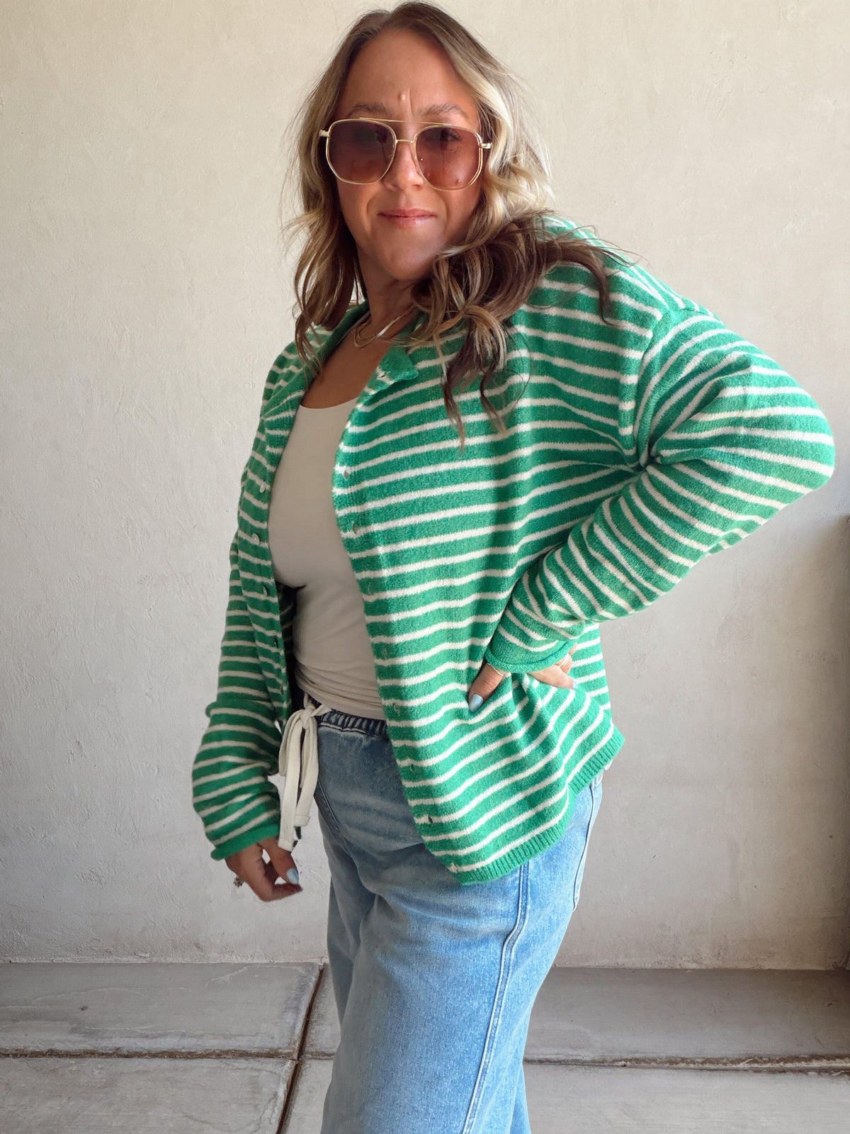 Bridget Cardigan in Kelly Green
