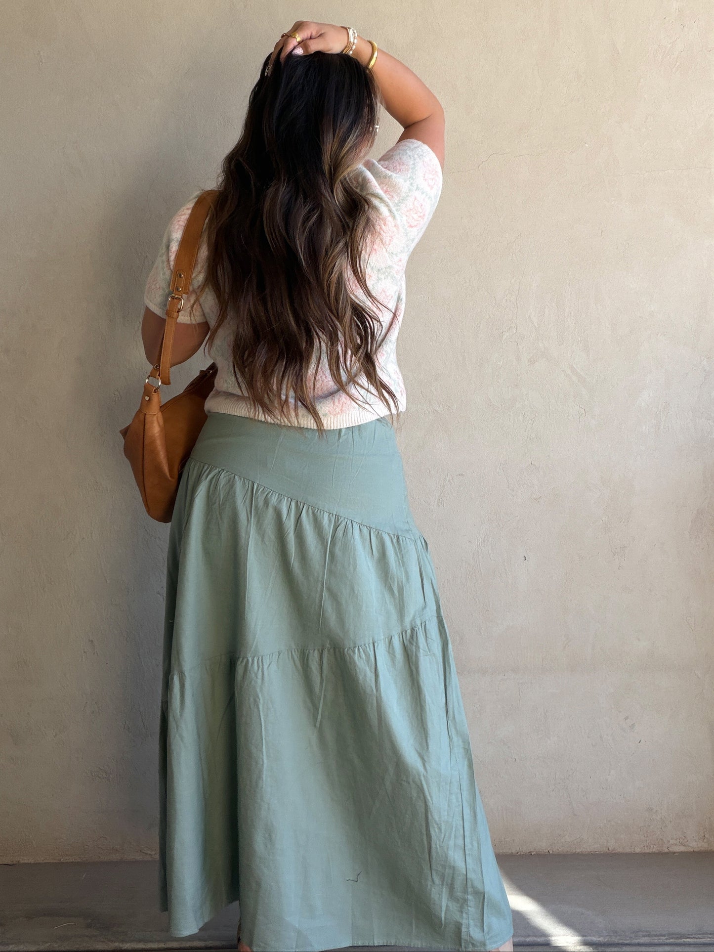 Shelby Tiered Skirt in Sage