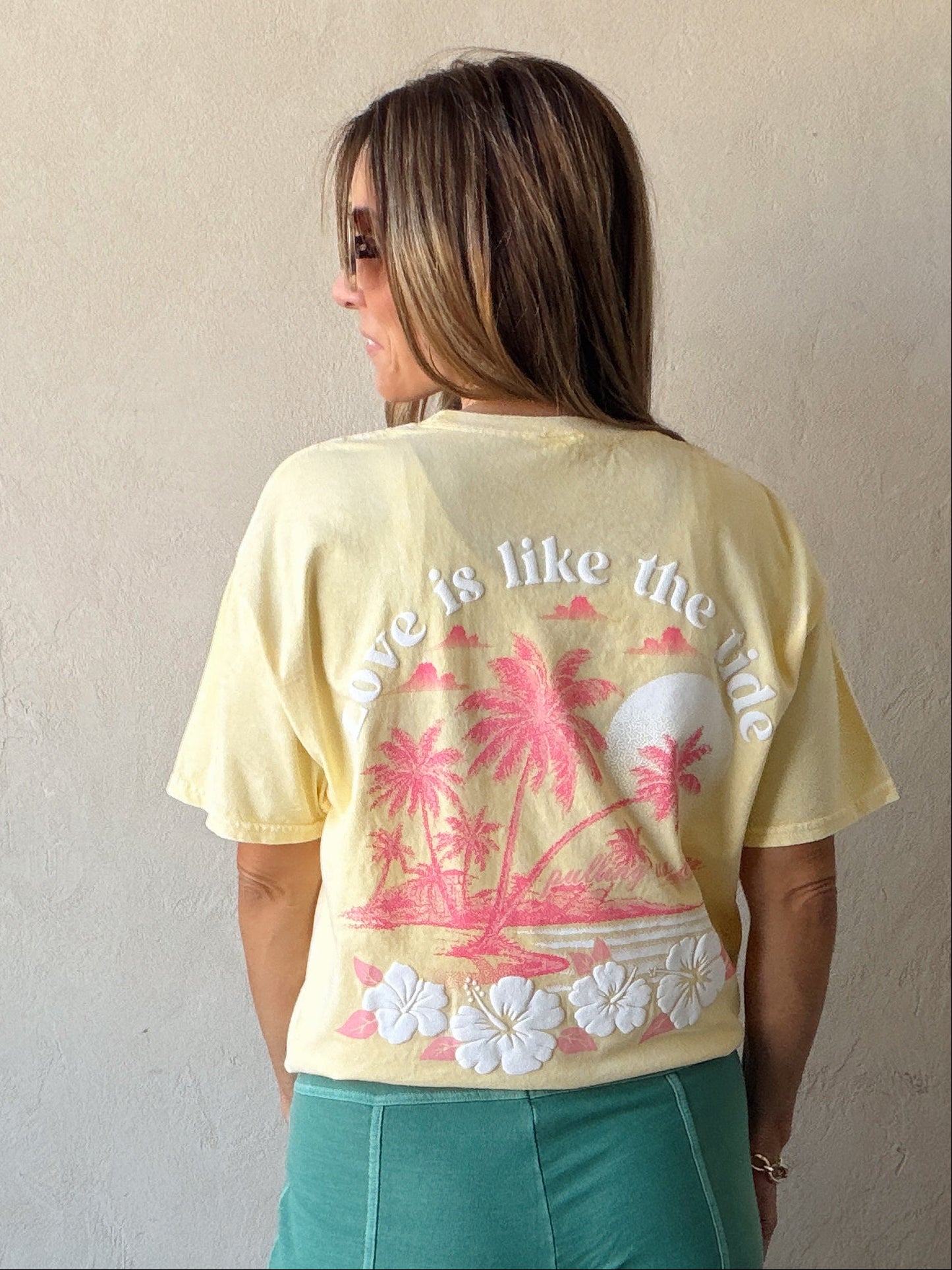 Love is like the Tide Tee in Soft Yellow