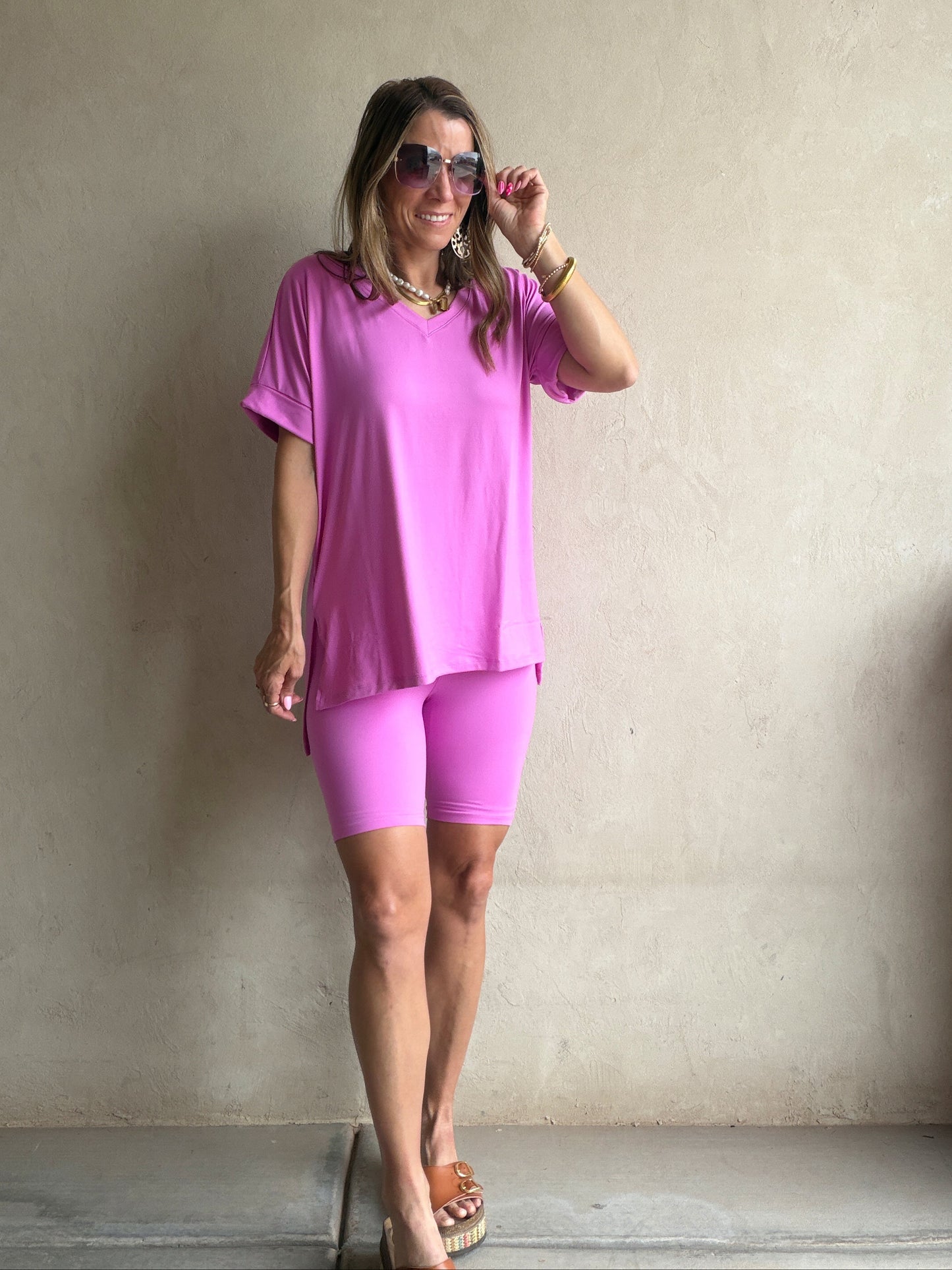 Jillian Heavenly Biker Set in Pink