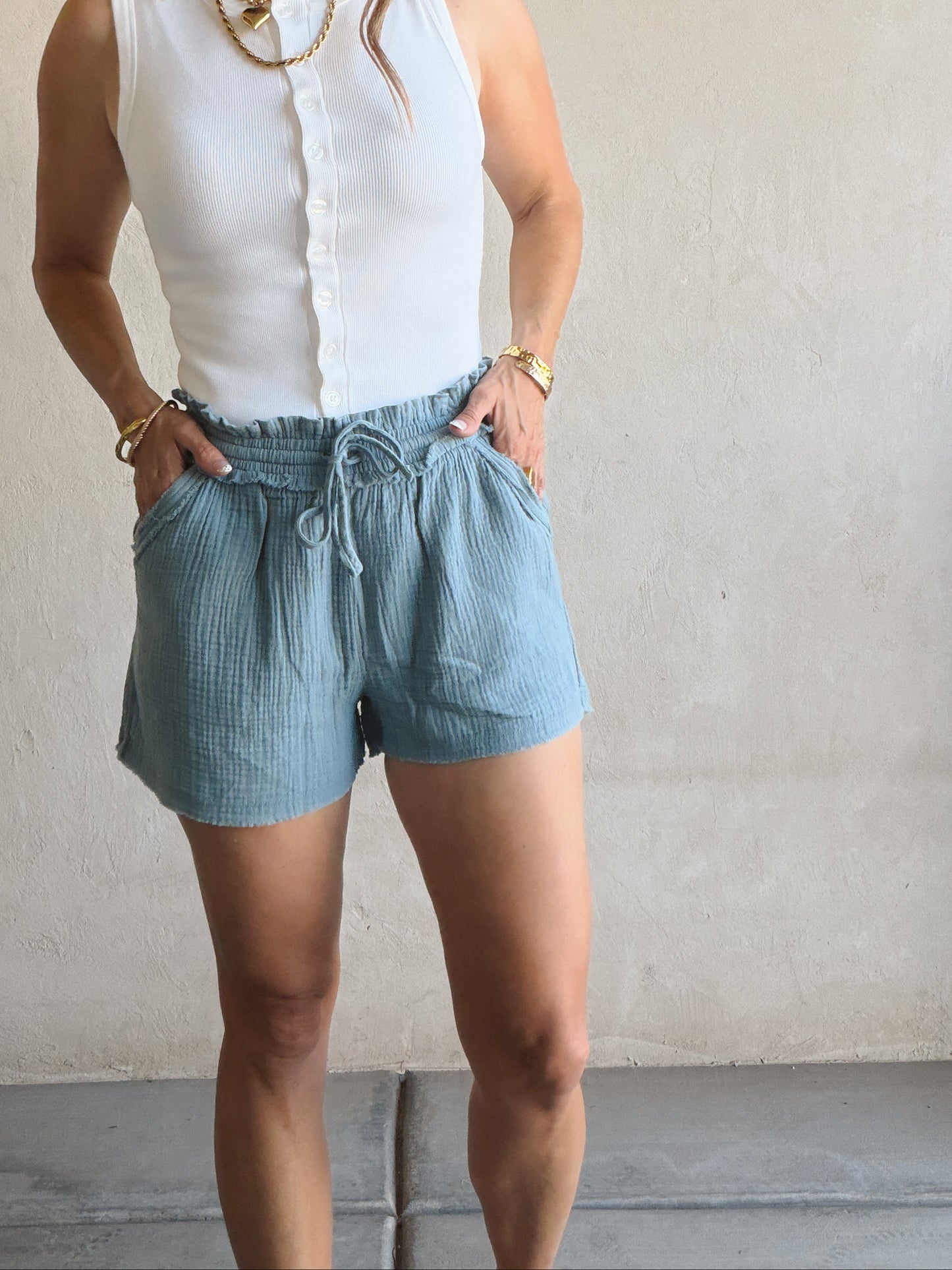 Kerry Gauze Shorts In Blue