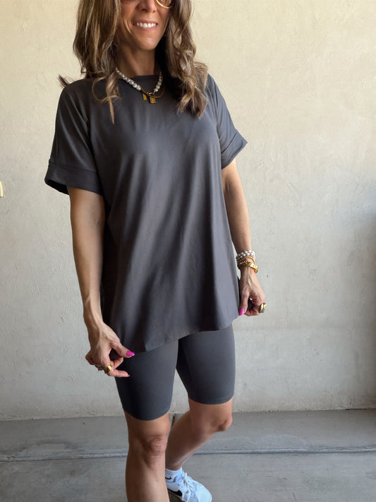 Jillian Heavenly Biker Set in Gray