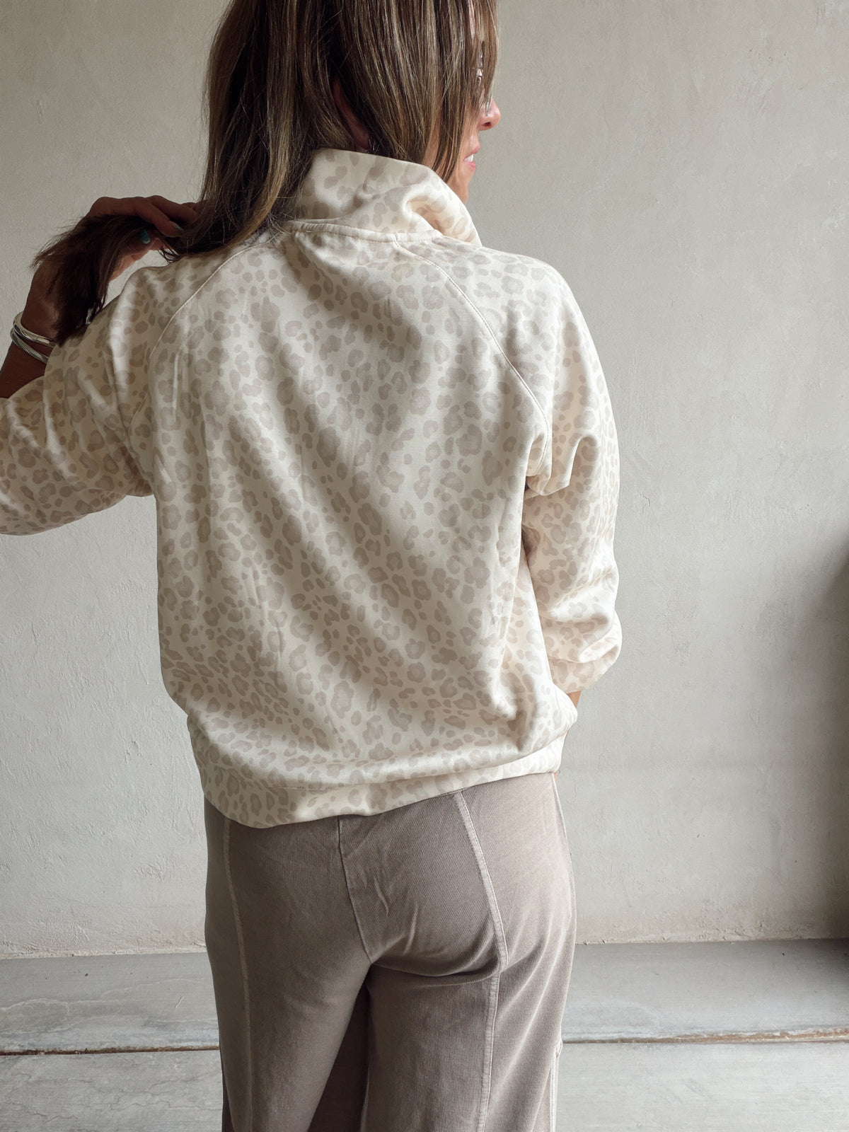 Randy Pullover in Cream Leopard