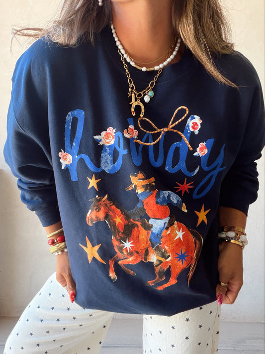 Howdy Sweatshirt in Navy