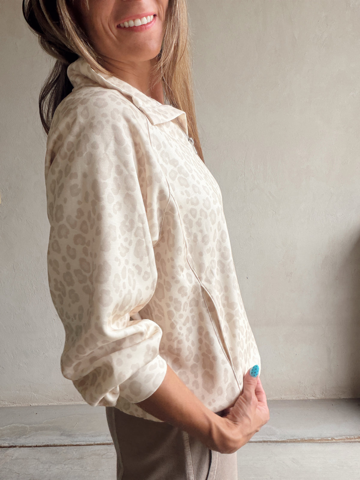 Randy Pullover in Cream Leopard