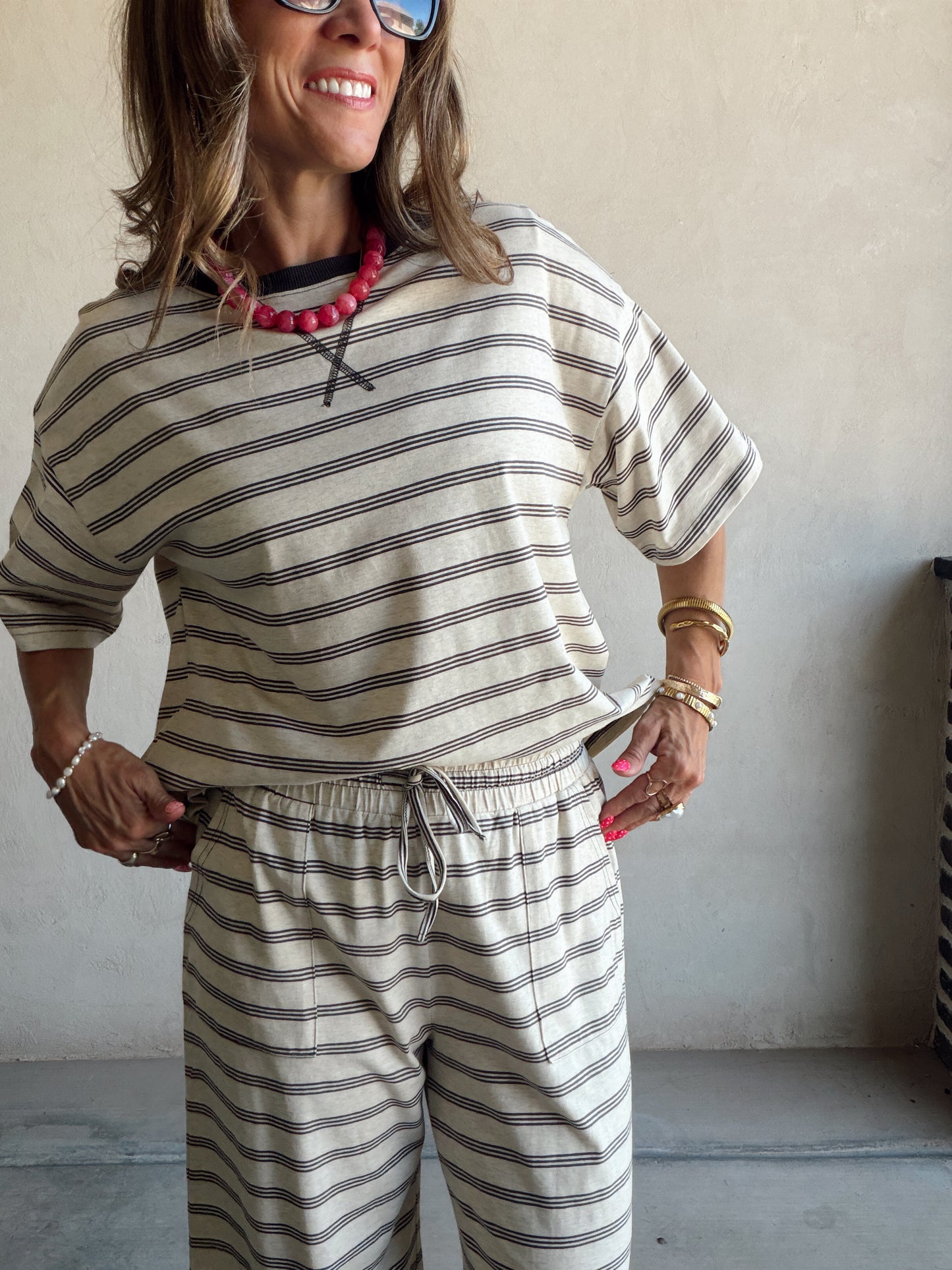 Josie Set in Oatmeal & Charcoal