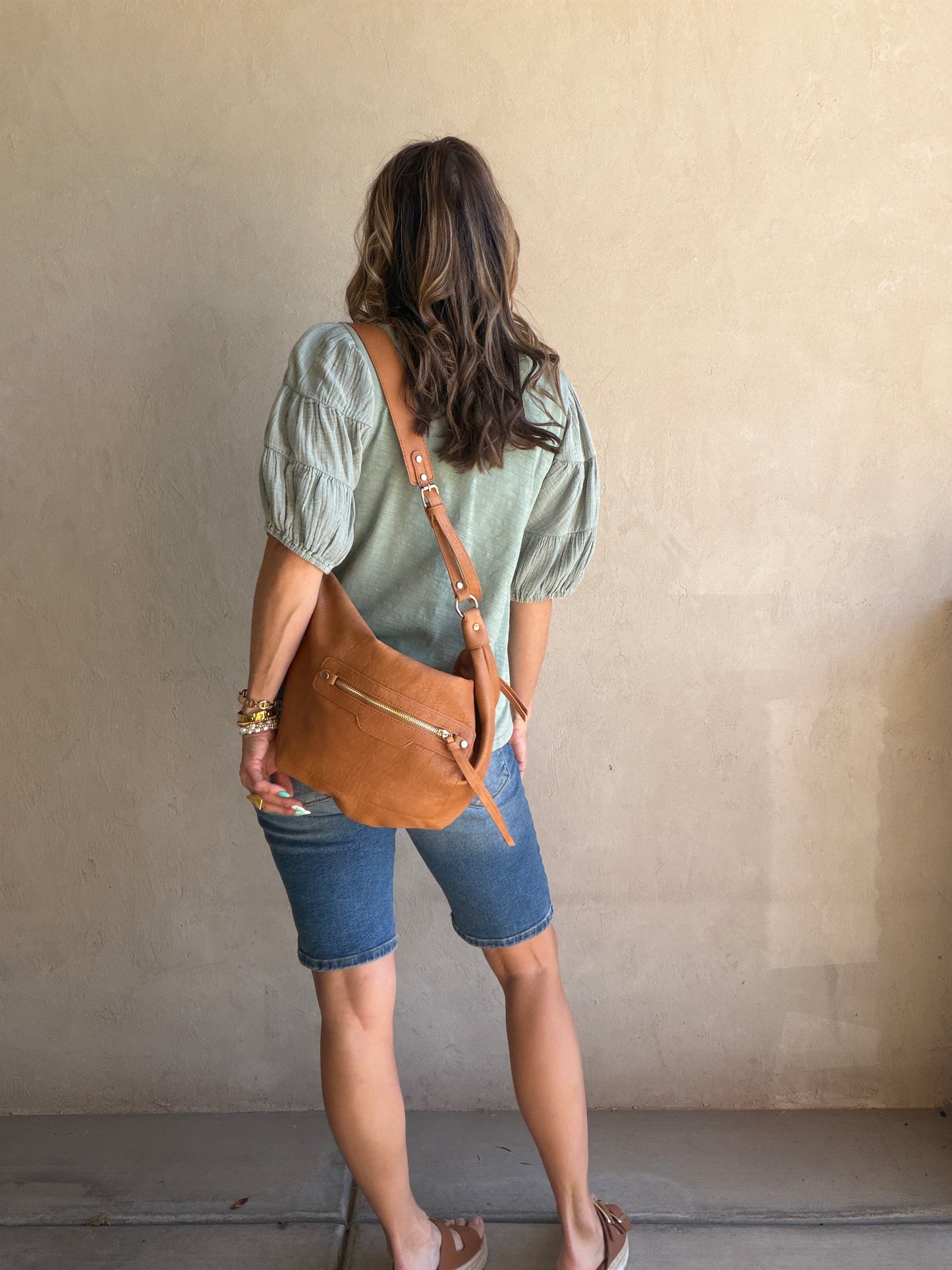 Jenny Gauze Sleeve Top in Sage