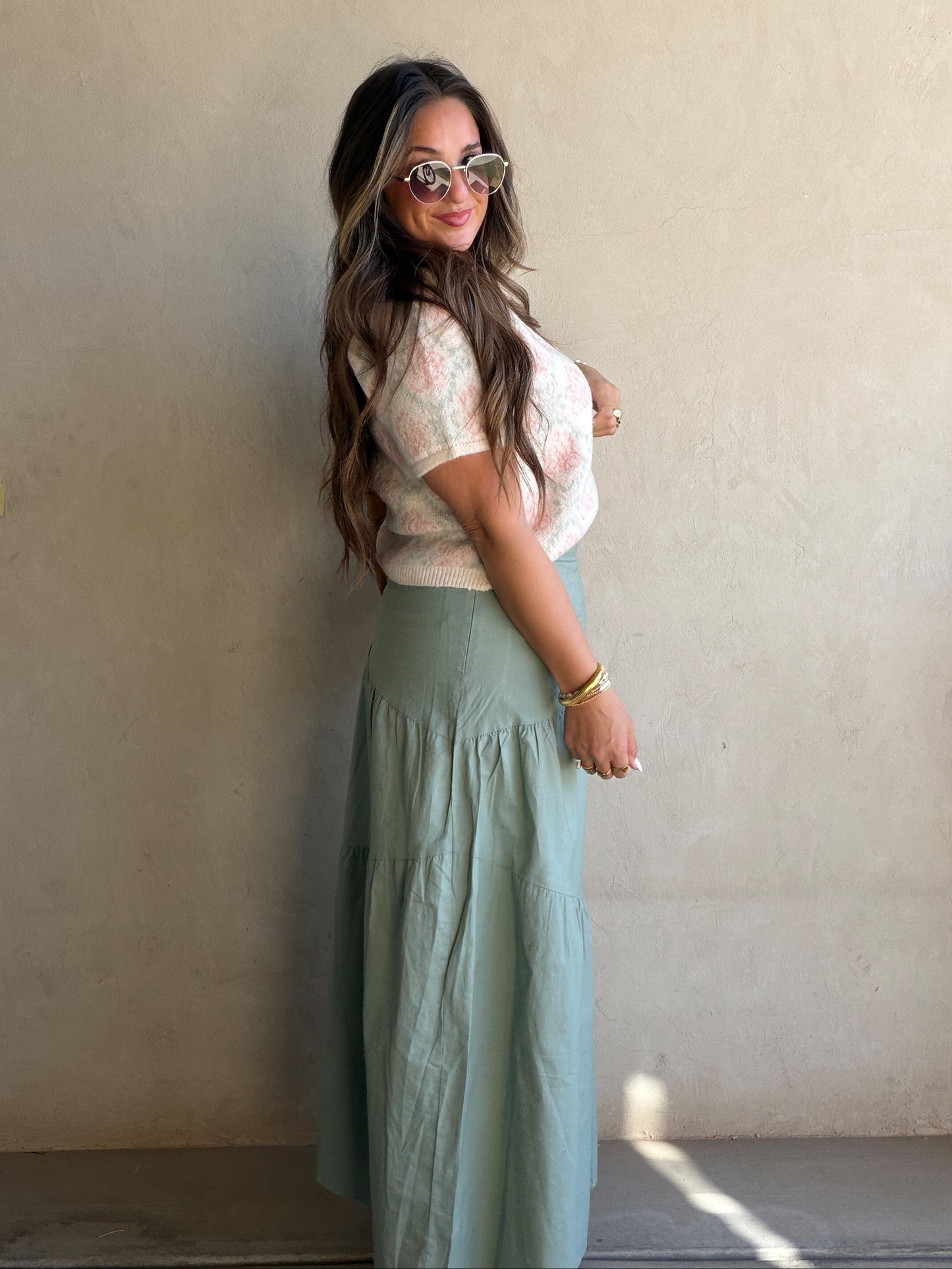 Shelby Tiered Skirt in Sage