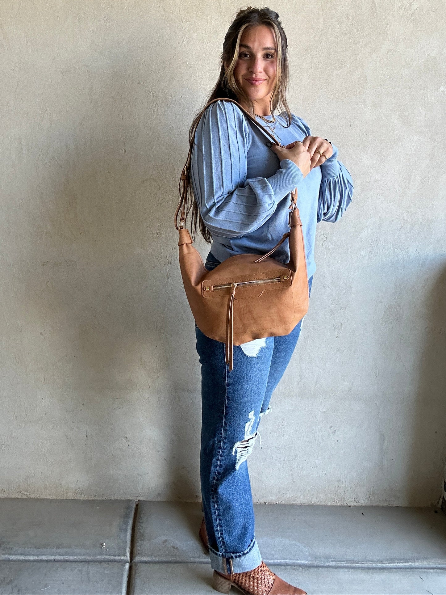 Michelle Sweater in Dusty Blue