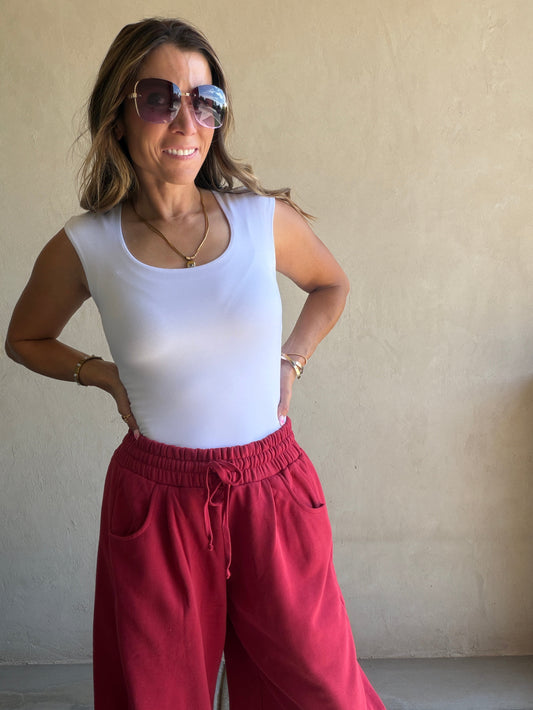 Talia Scoop Neck Tank in White