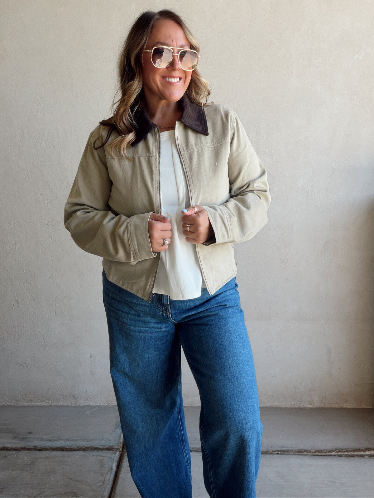 Emma Barn Cropped Jacket in Khaki