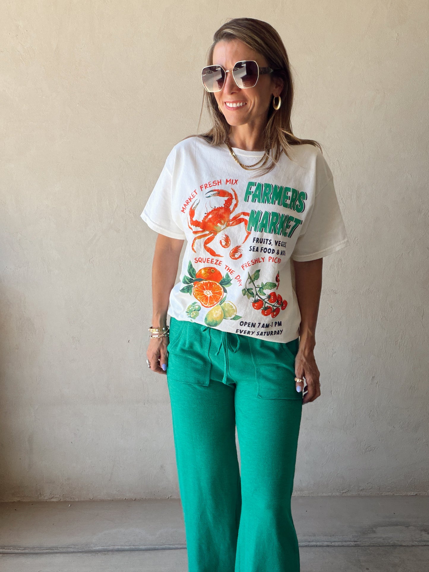 Farmer's Market Tee in Cream