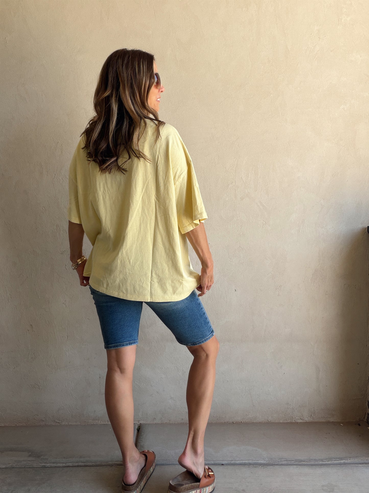 98 Oversized Varsity Tee in Mineral Wash Yellow