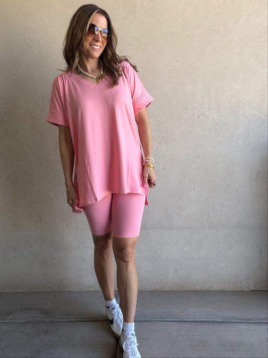 Jillian Heavenly Biker Set in Pink