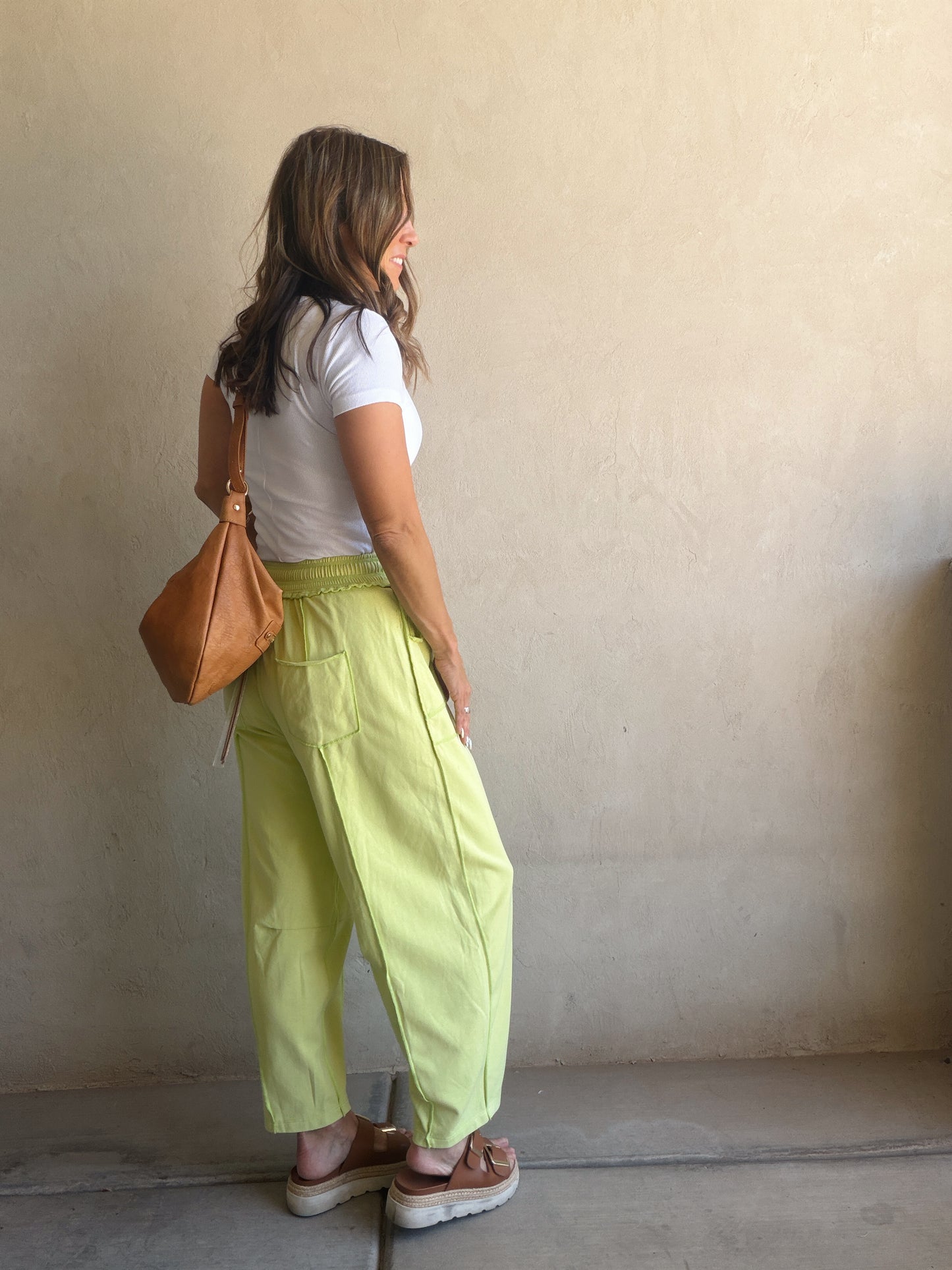 Heather Barrel Sweats in Citron