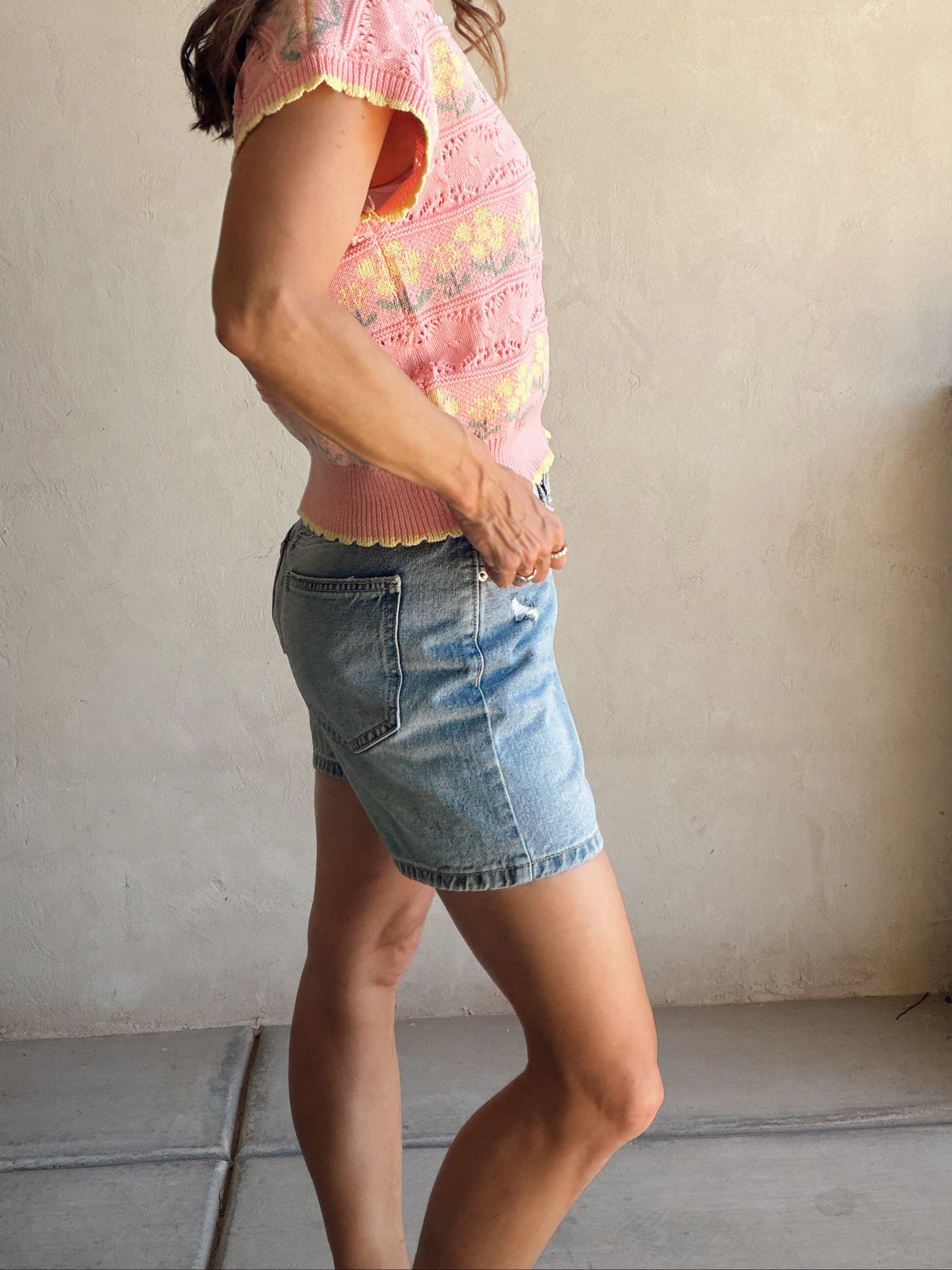 Kimmy Shorts in Washed Denim