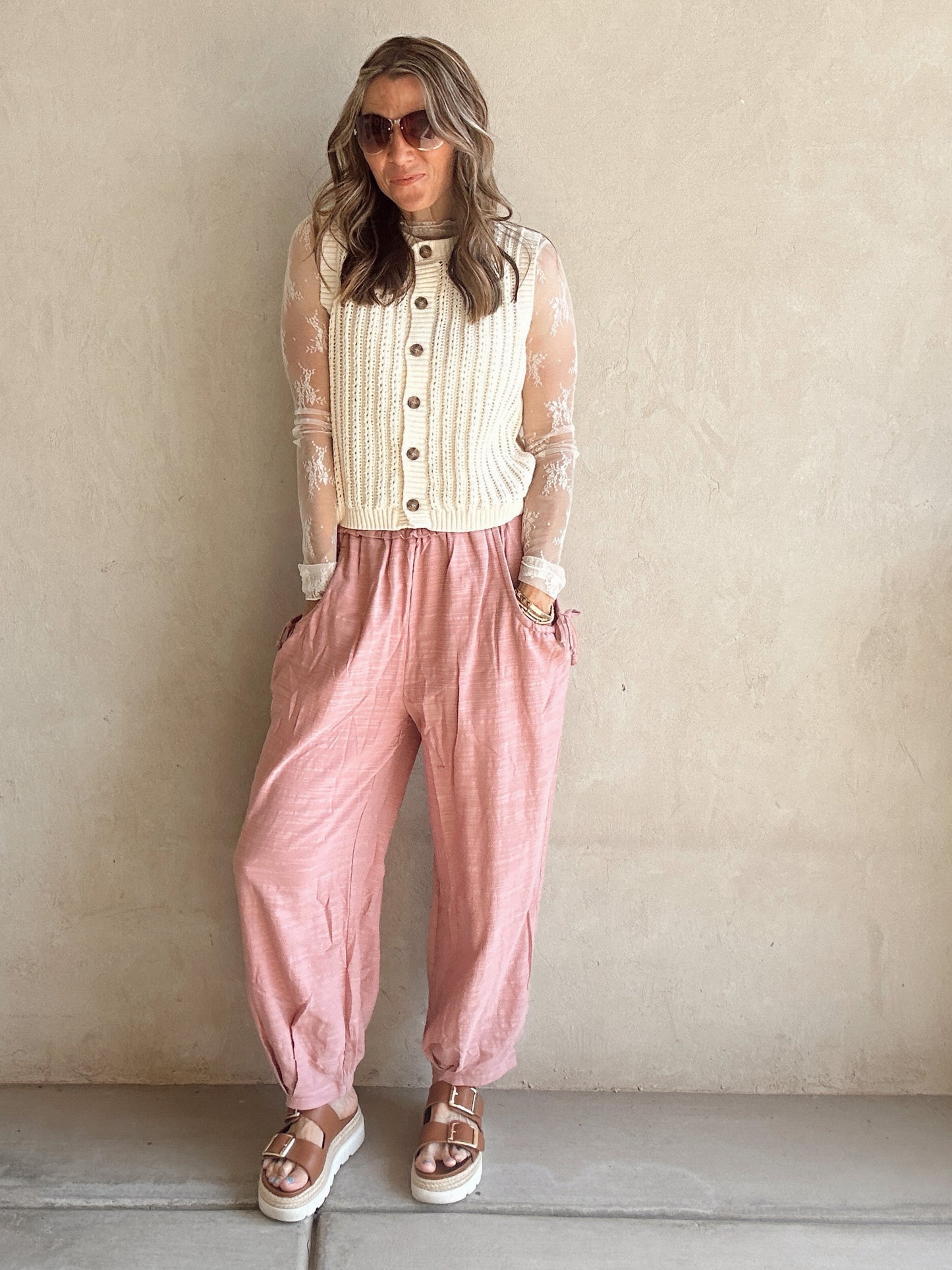 Lila Loose Pants in Mauve