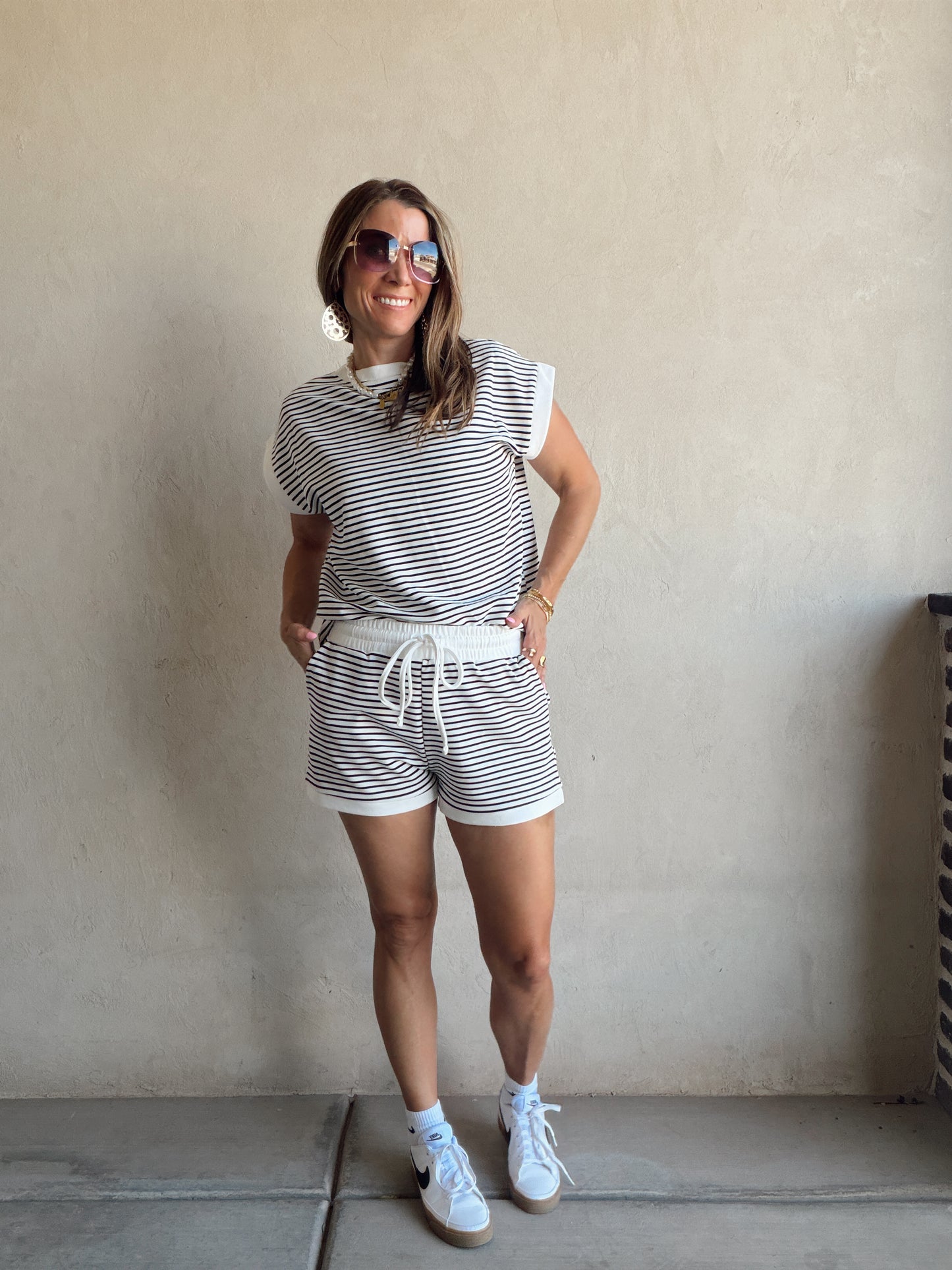 Gentry Striped Set in Black