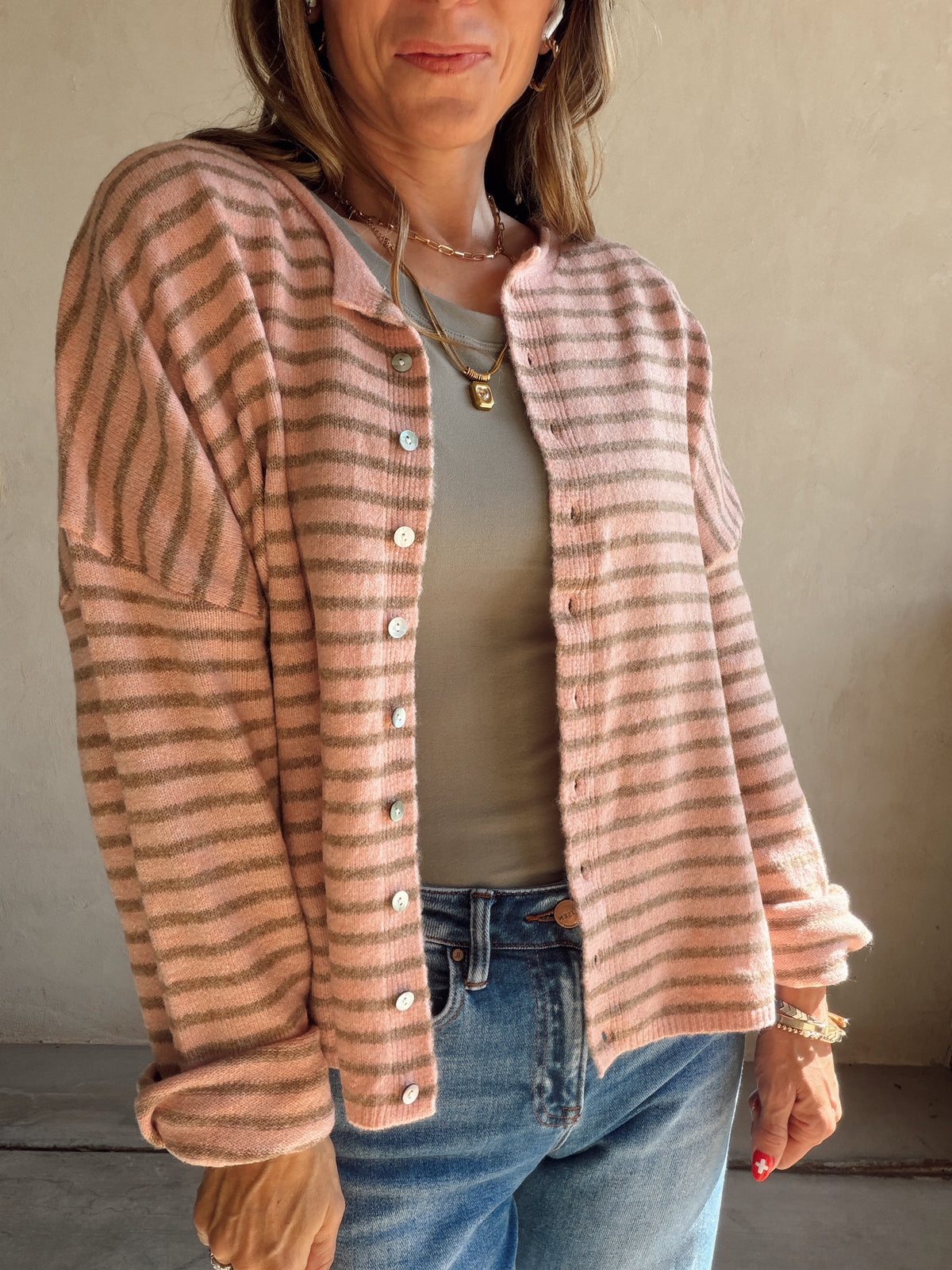 Bridget Cardigan in Dusty Pink