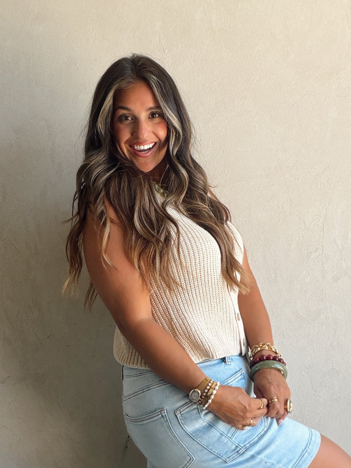 Liz Vest in Tan