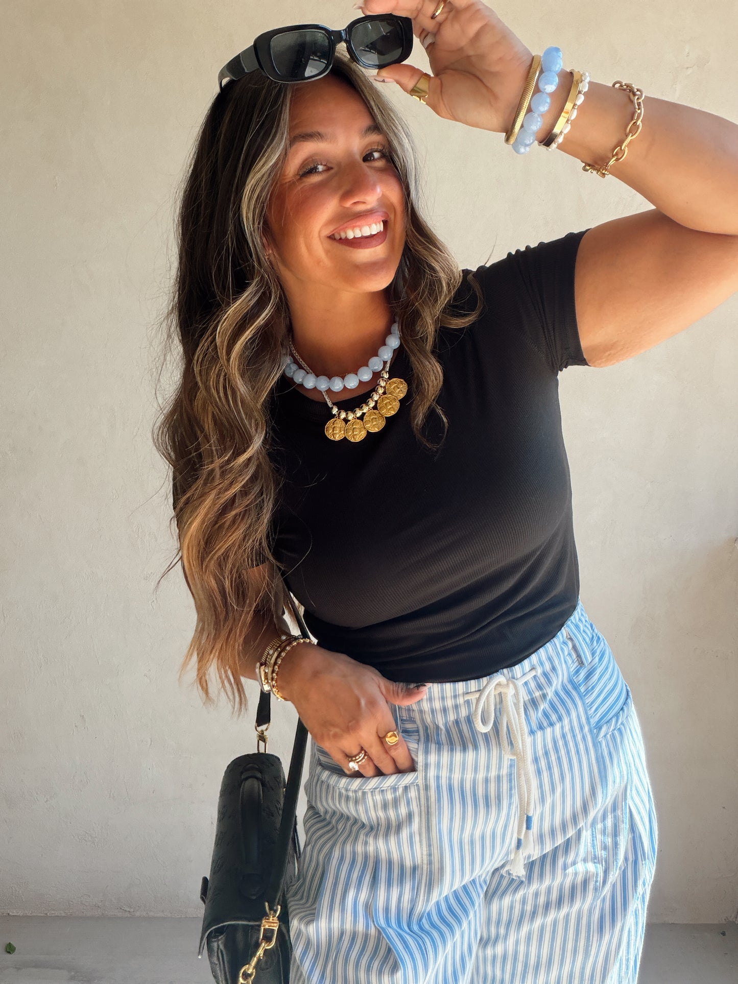 Sonny Ribbed Top in Black