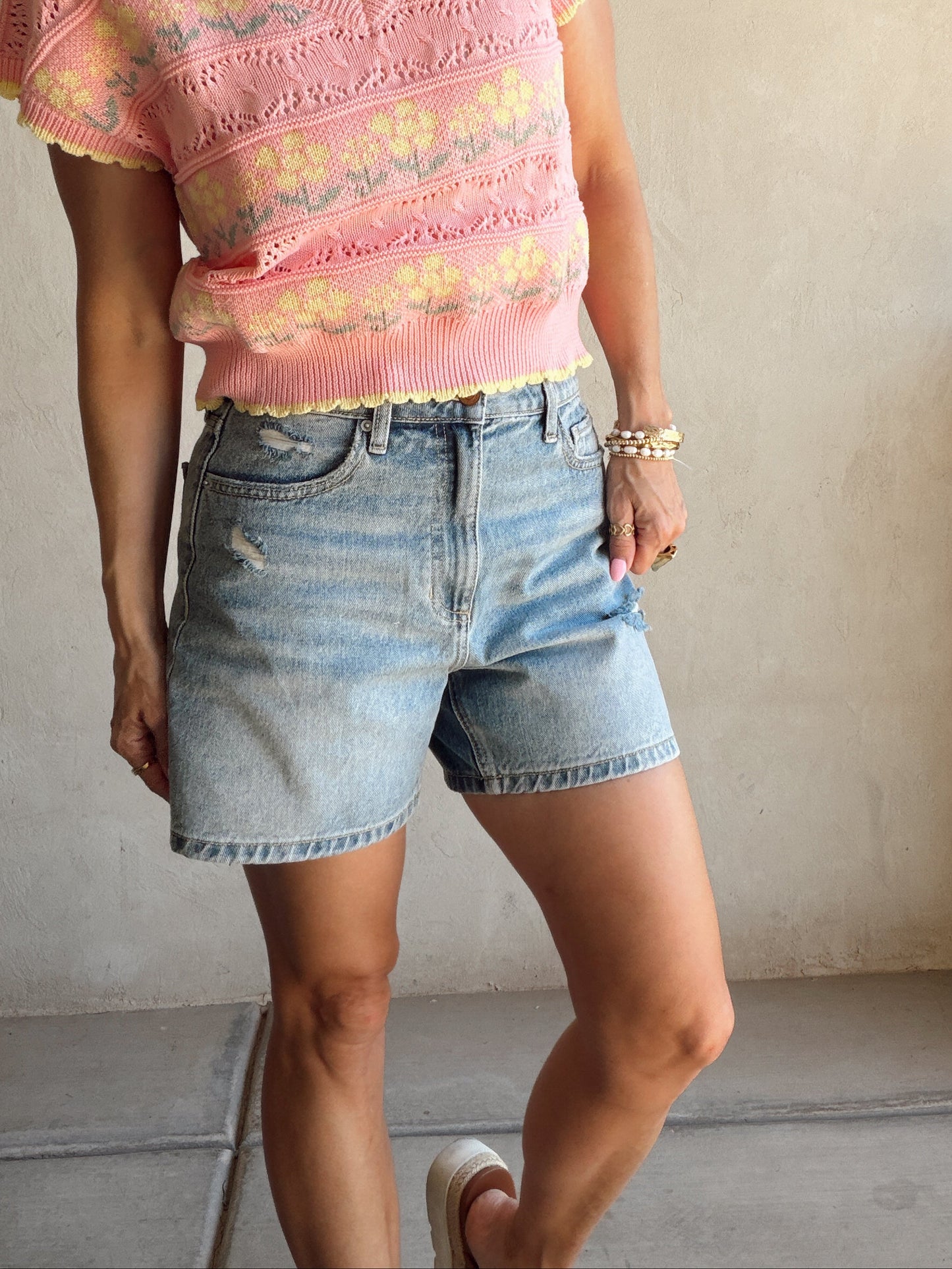 Kimmy Shorts in Washed Denim