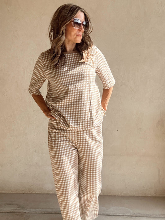 Jenny Knit Set in Mocha & White