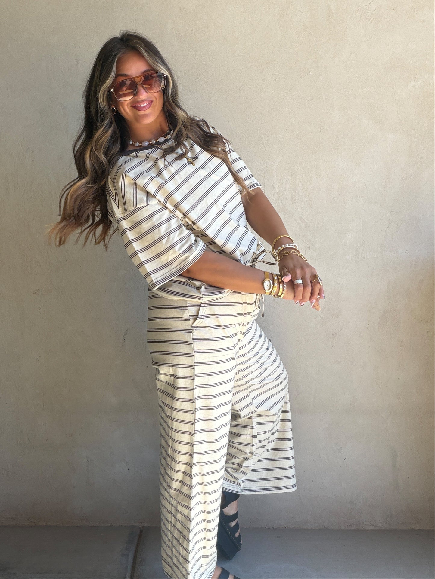 Josie Set in Oatmeal & Charcoal