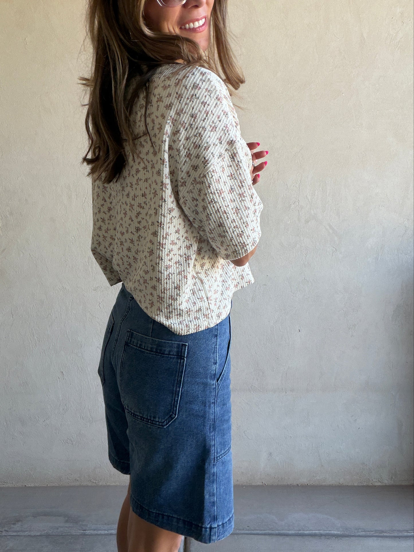 Jade Bermuda Shorts in Dark Denim