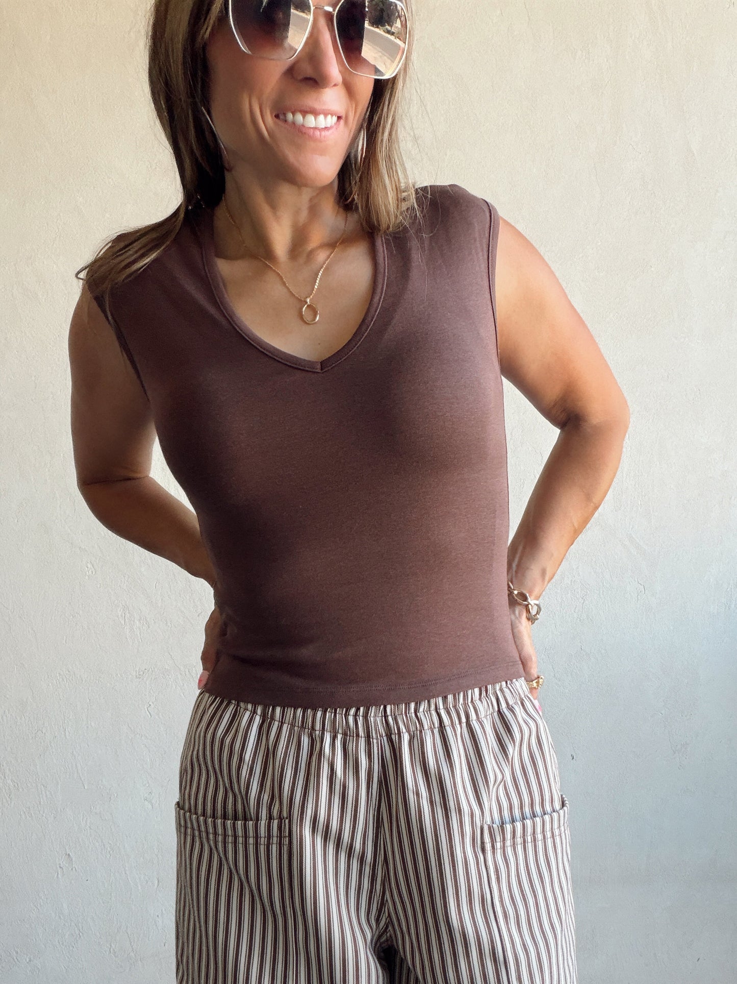 Leah Top in Dark Brown
