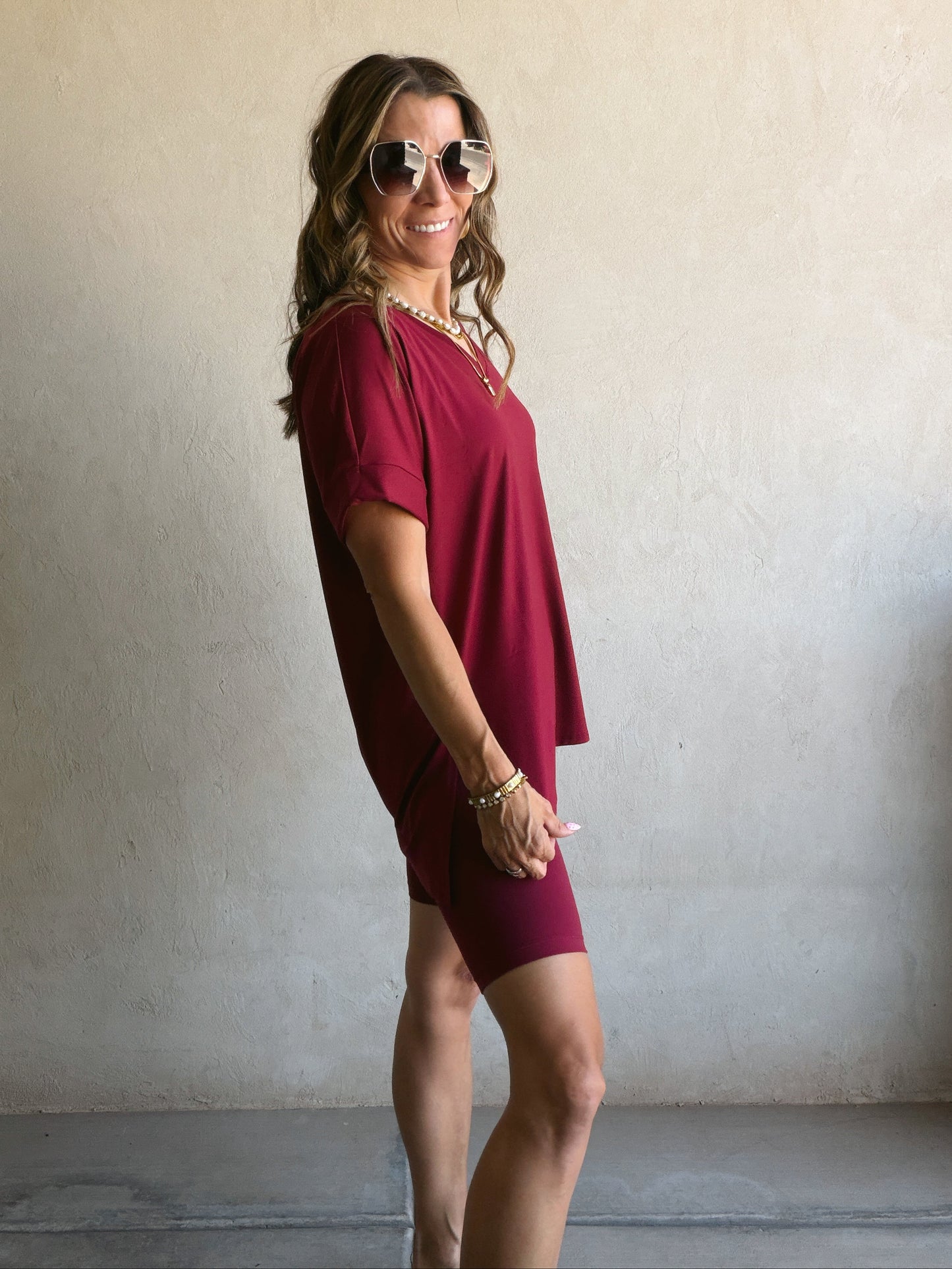 Jillian Heavenly Biker Set in Cabernet
