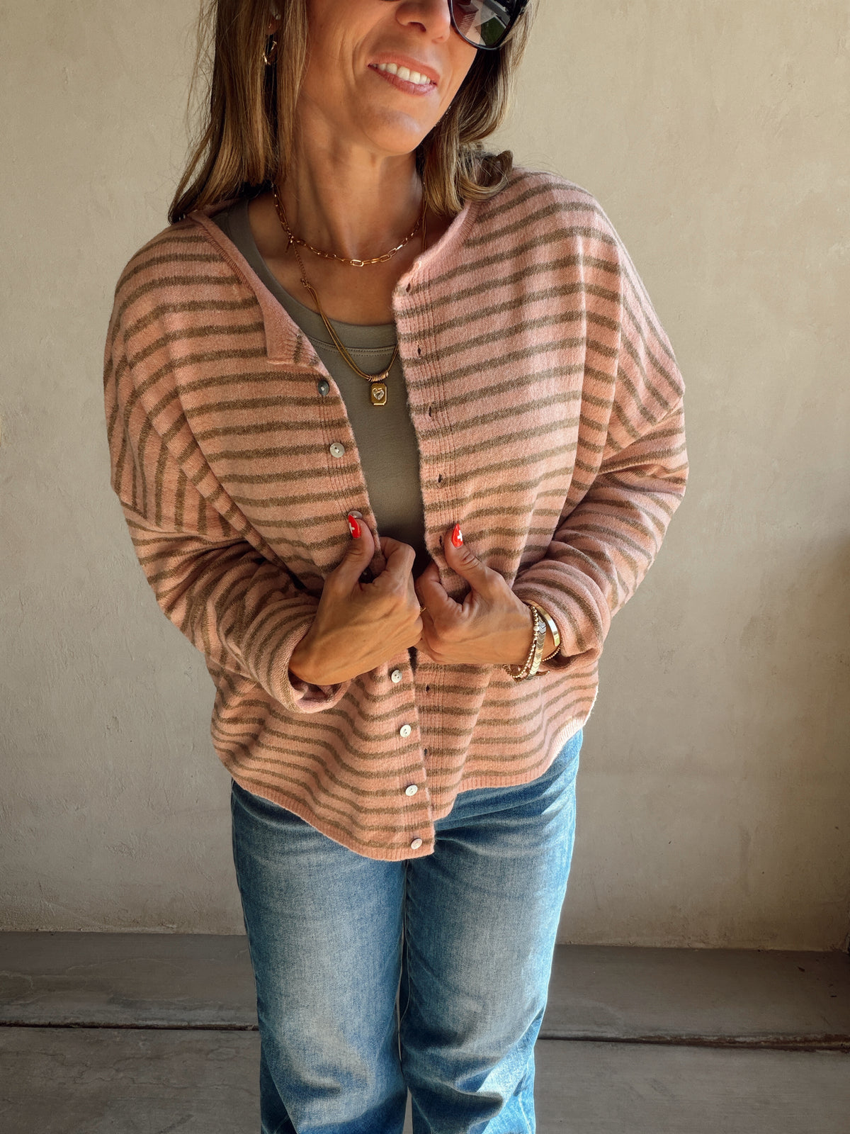 Bridget Cardigan in Dusty Pink