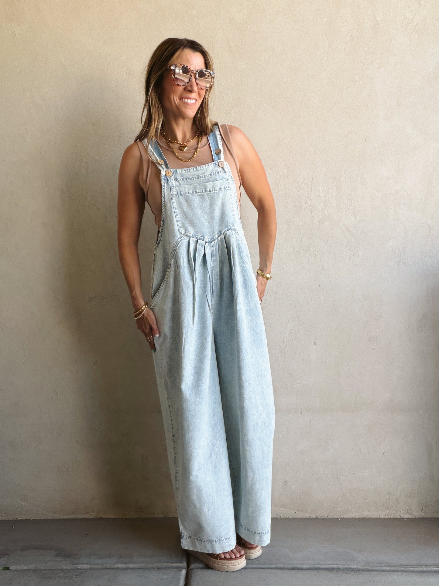 Jackie Overalls in Light Wash