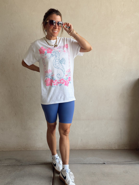 Seahorse Tee in White