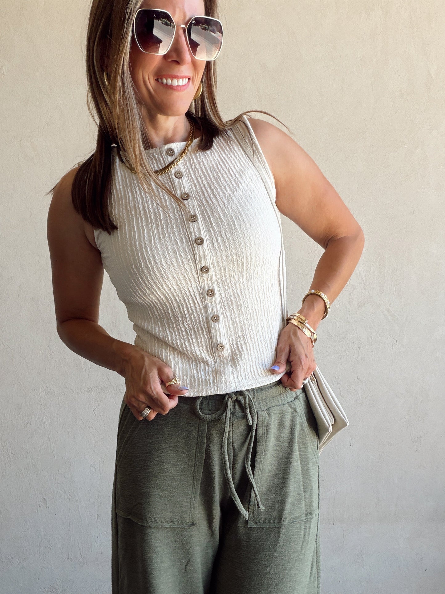 Serafina Tank in Cream