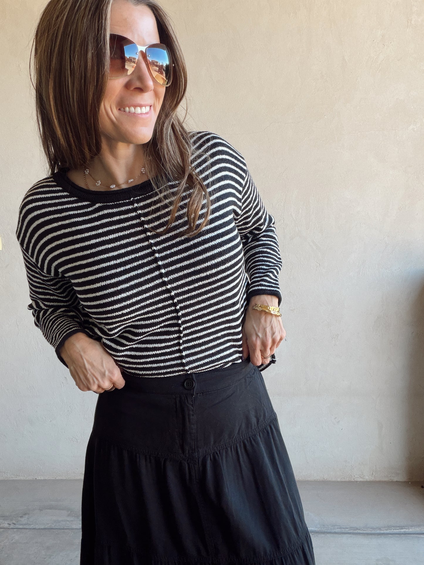 Bella Tiered Skirt in Black