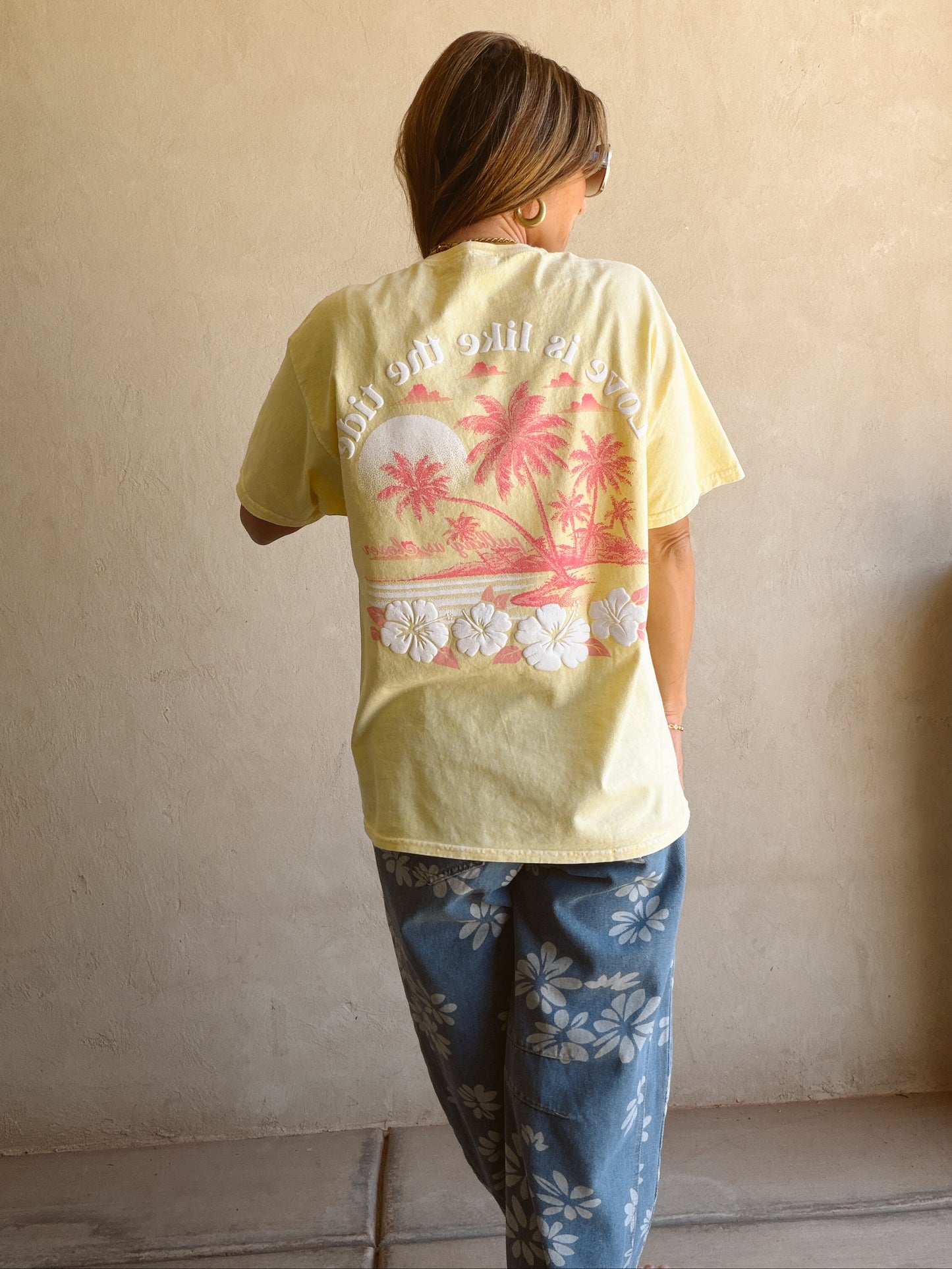 Love is like the Tide Tee in Soft Yellow