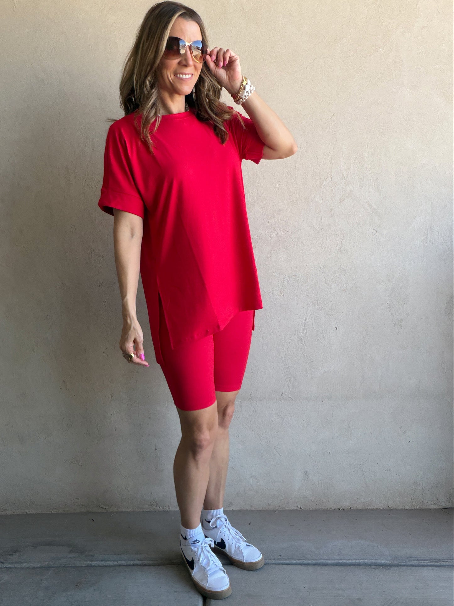 Jillian Heavenly Biker Set in Red