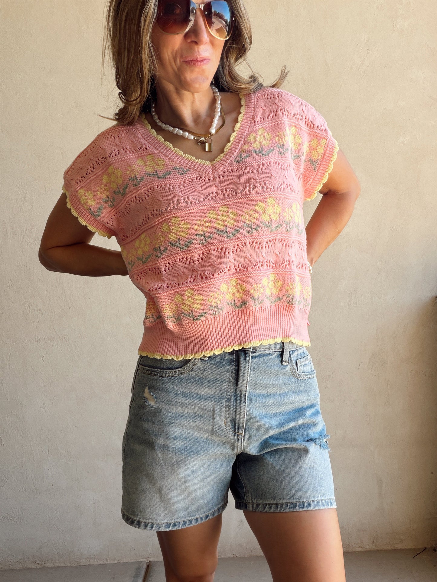 Kendall Floral Top in Pink Floral