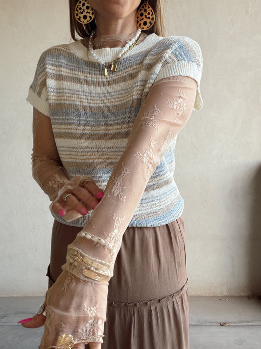 Kenzey Mesh Top in Beige