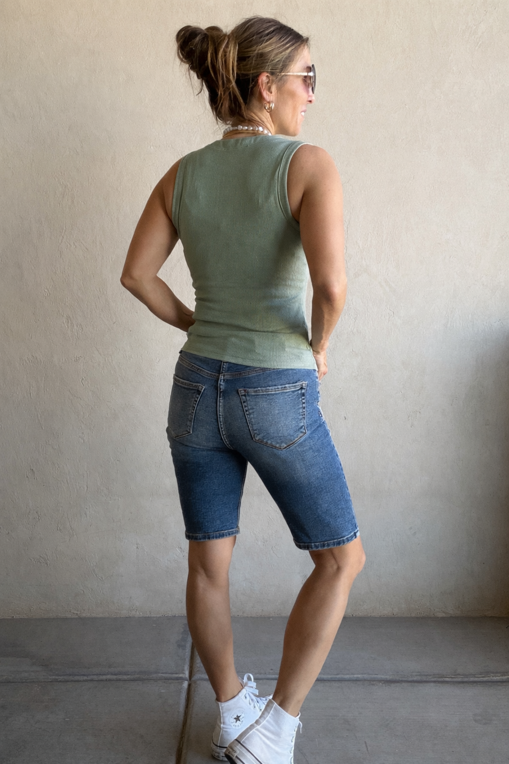 Whitney Ribbed Sleeveless Tank in Sage
