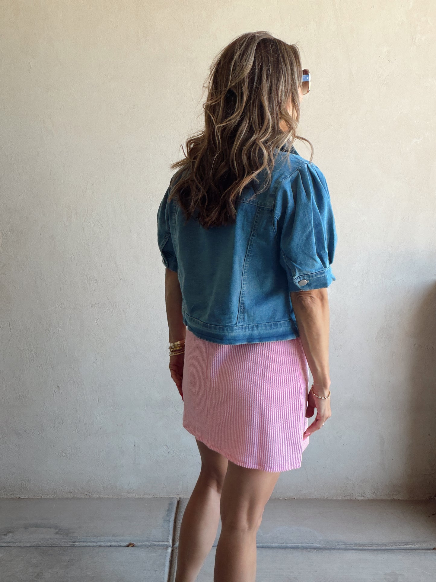 Cassie Cropped Medium Wash Denim Jacket