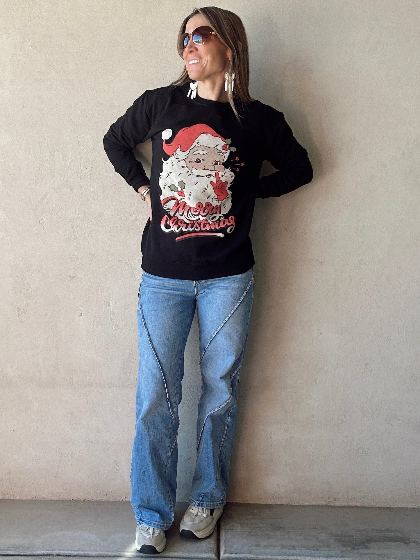 Merry Christmas Sweatshirt in Black