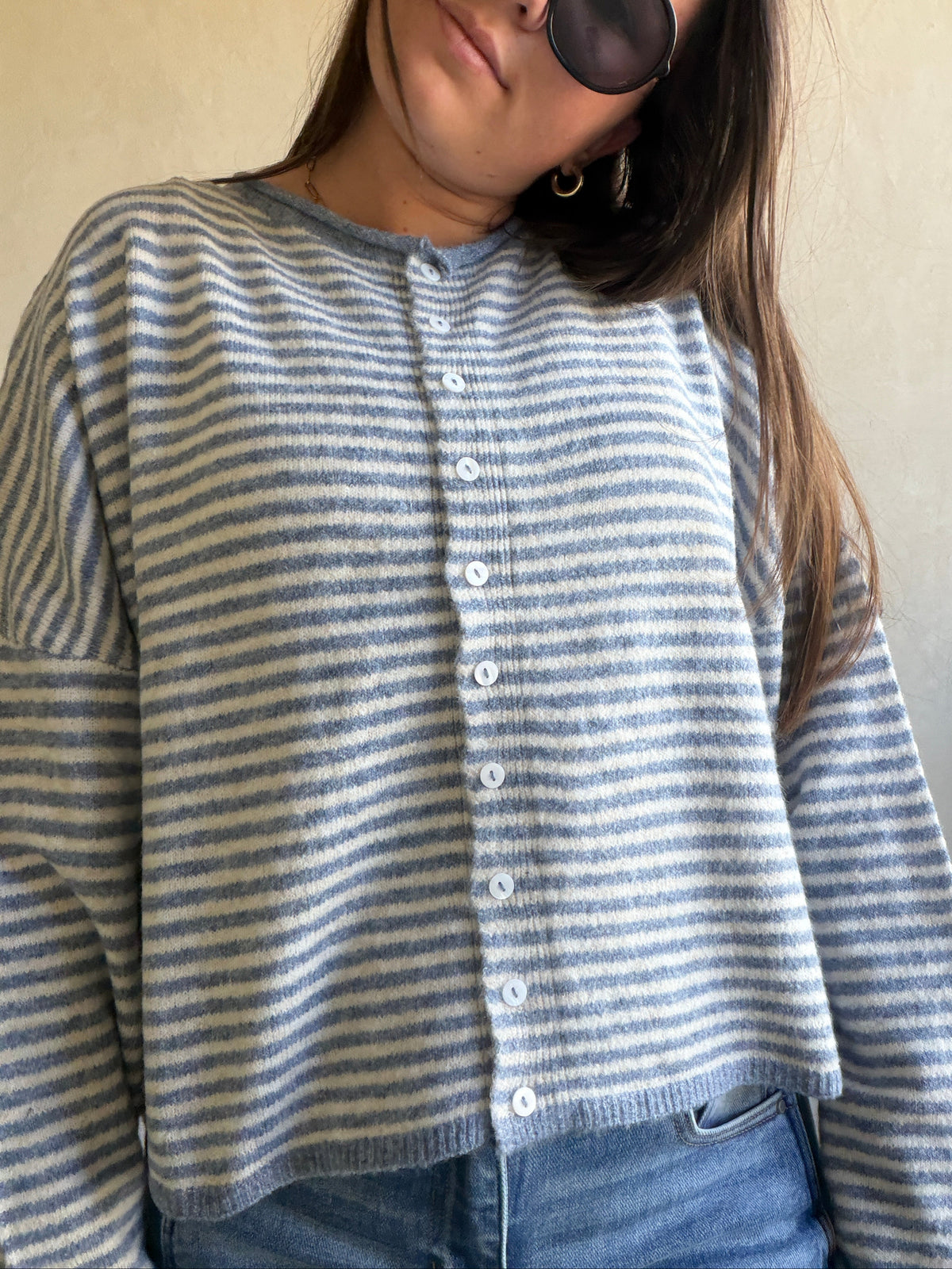 Bridget Cardigan in Dusty Blue
