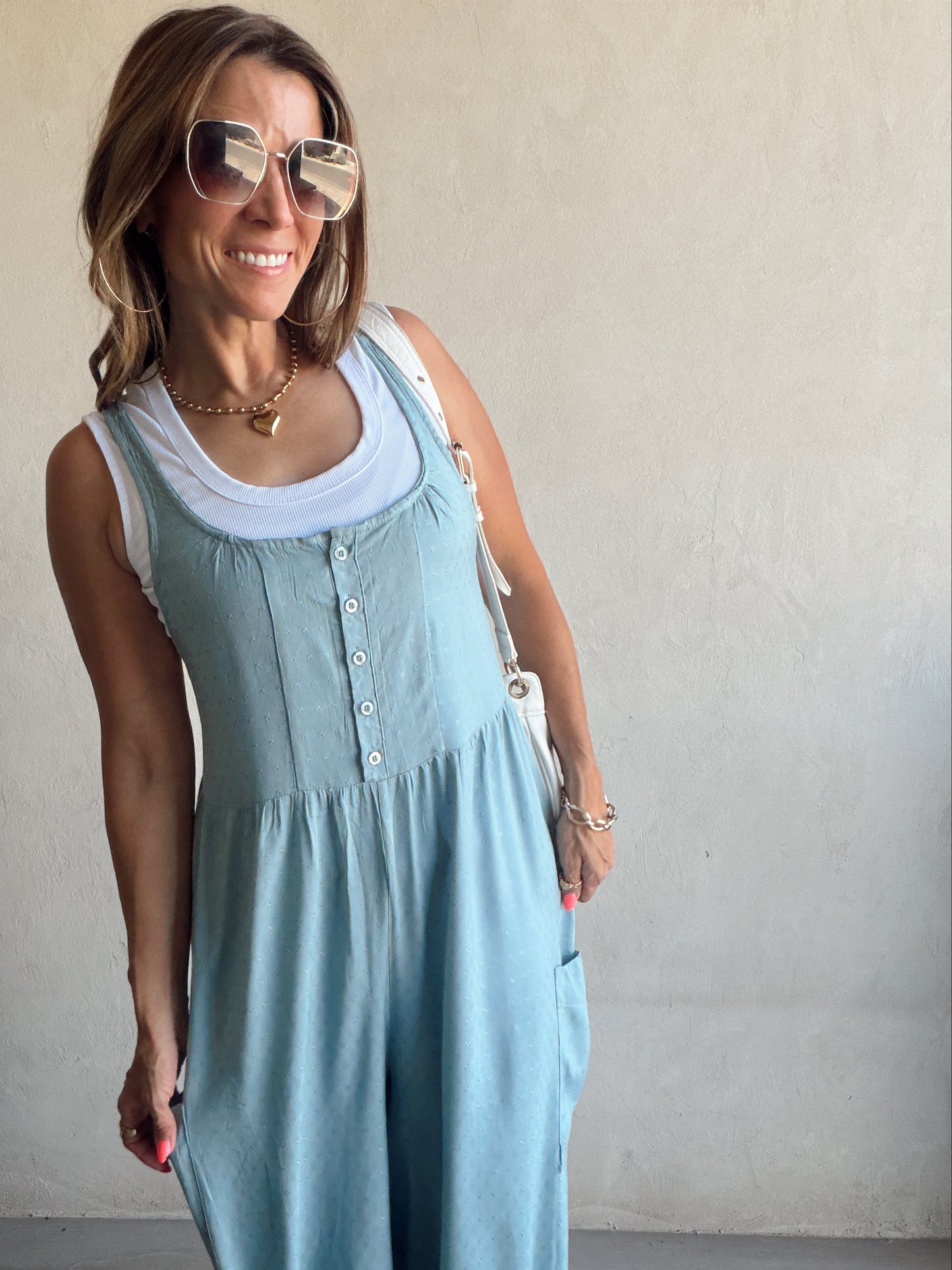 Millie Romper in Light Blue