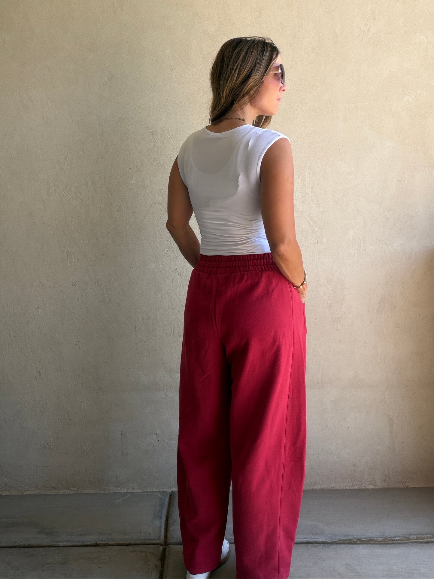 Barrel Sweatpants in Crimson