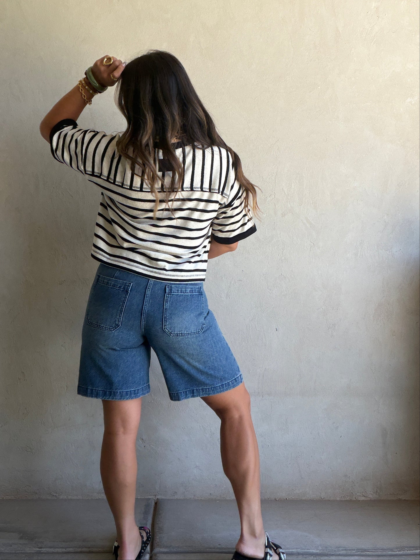 Jade Bermuda Shorts in Dark Denim
