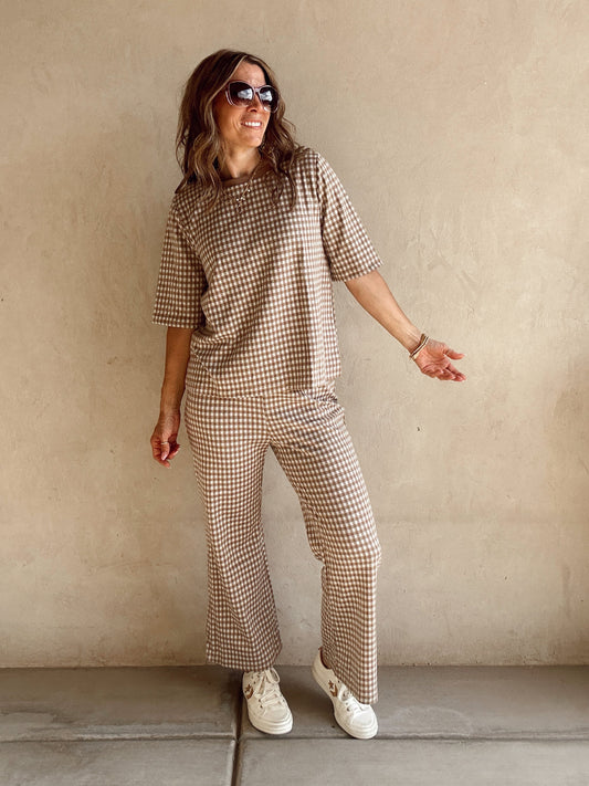 Jenny Knit Set in Mocha & White